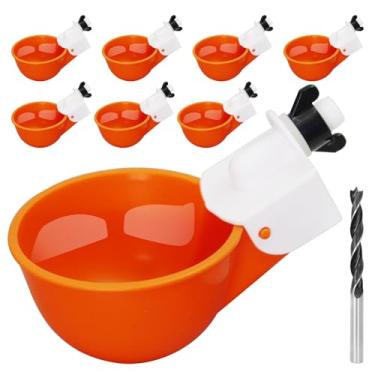 Imagem de Copos bebedouros de frango, 8 pacotes de alimentador automático de água de frango, adequado para pintinhos, patos, gansos, peru e coelhinho | Kit de alimentador de água para aves
