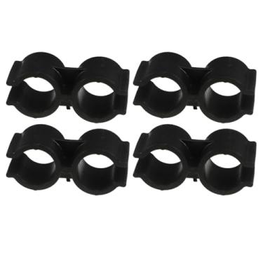 Imagem de BESPORTBLE 4 clipes de grampos de tubo de porta dupla, conector de poste de prateleira de plástico, grampos de painel de cerca de elo de corrente, fivela de vassoura de pá de lixo, preto