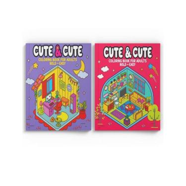 Imagem de Colecao Cute & Cute Coloring Book For Adults - Kit Com 2 Livros De Colorir