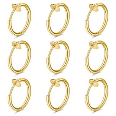 Imagem de VCMART Piercing de nariz falso argola piercing de nariz falso clipe em hélice não perfurada cartilagem brinco sem piercing mola orelha nariz argola joia para mulheres homens