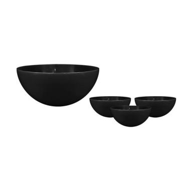 Imagem de Kit 4 Mini Bowl Preto 240Ml Plástico Premium