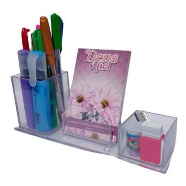 Imagem de Porta Lapís, Caneta, Clips, Lembrete, Cristal, Novacril