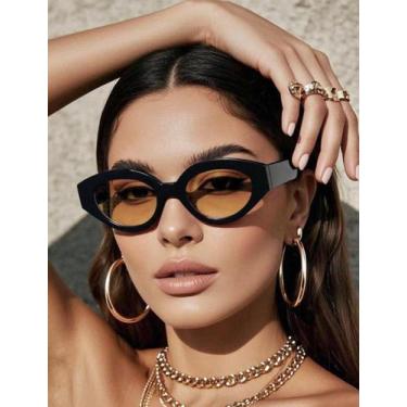 Imagem de Óculos de sol Claro Lente Moda Blogueira oval moda feminino - Envelope