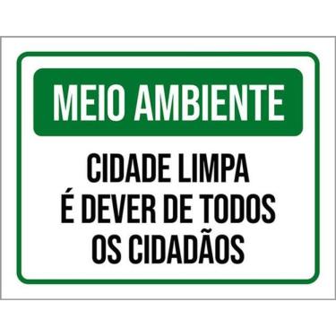 Imagem de Kit 10 Placa Meio Ambiente Cida Limpa É Dever Todos 36X46