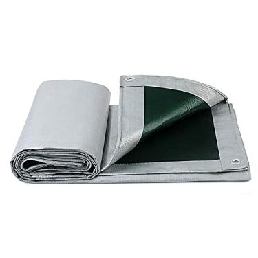 Imagem de FLSXC Lona com ilhós sombra exterior o sol pano impermeável lona durável abrigo de chuva, personalizável, 53 tamanhos (cor: prata, tamanho: 6 x 15 m)