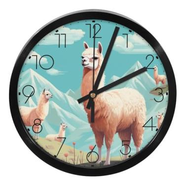 Imagem de LILINWAN Relógio de parede 24 cm sem tique-taque silencioso operado por bateria relógio de parede redondo moderno estilo simples decoração relógio para escritório/escola/quarto/sala de estar