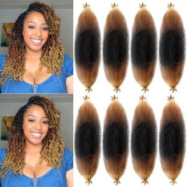 Imagem de Extensões de cabelo Chicmoi Bob Marley Twist Braiding 30 cm, 8 pacotes