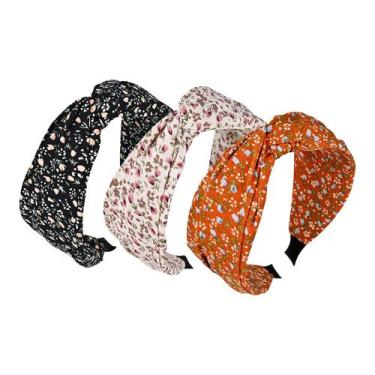 Imagem de Tiaras Yonchic Flower Print de 3 peças para mulheres (preto, branco e 