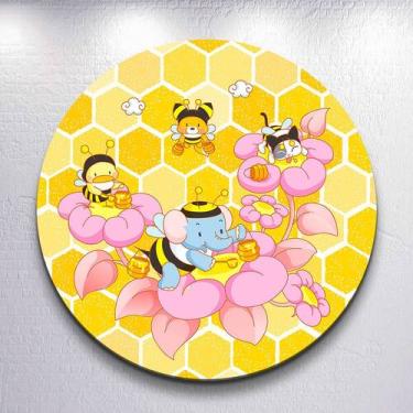 Imagem de Painel festa infantil Abelhinha Abelha capa redonda tamanhos diversos 