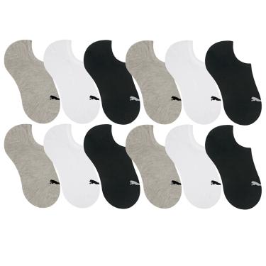 Imagem de Kit 12 Pares de Meia Puma Sapatilha Esportiva Feminino - Mescla