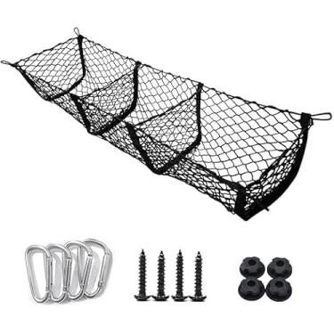 Imagem de Rede Organizadora para Porta-Malas 3 Bolsos com Conjunto de Instalação - Malha de Poliéster Reforçada para Carros SUVs e Pickups