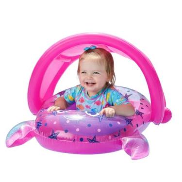 Imagem de Boia Bote Inflável Infantil Caranguejo Diversão e Segurança para Bebês