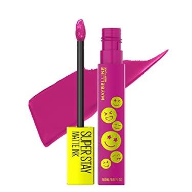 Imagem de Maybelline Super Stay Matte Ink Liquid Lip Color, coleção de batons Moodmakers, longa duração, à prova de transferência, maquiagem labial Reviver, ameixa, 1 unidade