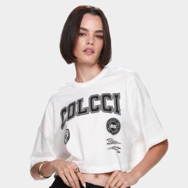 Imagem de Camiseta Cropped Colcci 1986 Feminina, Off white, M