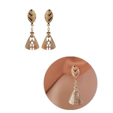 Imagem de Brinco Pingente Nossa Senhora Aparecida Folheado Ouro 18k - MIXFOLHEAD