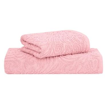 Imagem de Buddemeyer, Kit Jogo de Toalhas Buddemeyer 2 Peças Banho e Rosto Liz 100% Algodão Extra Soft Cor:Rosa 3059