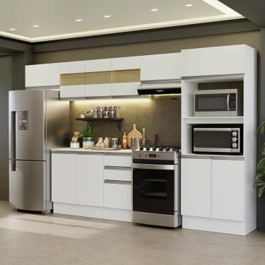 Imagem de Armário De Cozinha Completa 100% MDF 310 Cm Smart 01 Xa Branco