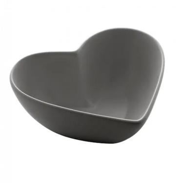 Imagem de Bowl Petisqueira Coração de Ceramica Heart Cinza 18cm - Lyor