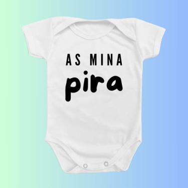 Imagem de Roupinha Body de Bebê Presente Temático Frase As Mina Pira Menino Azul