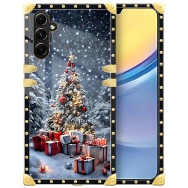 Imagem de DAIZAG Capa compatível com Samsung Galaxy A15, árvore de Natal e presentes decoração dourada capa protetora de TPU macio antiarranhões