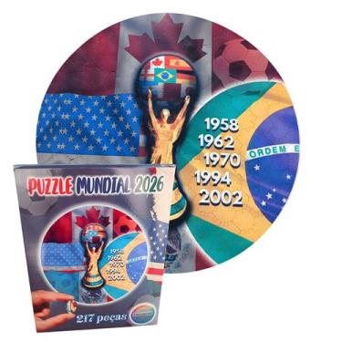Imagem de Super Quebra-cabeça Bola Brasil Pentacampeão das copas de 217 peças em