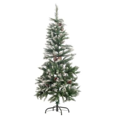 Imagem de Árvore De Natal Pinheiro Nevado Decorado Pinhas Naturais 320 Galhos 1,20m - Bela Flor