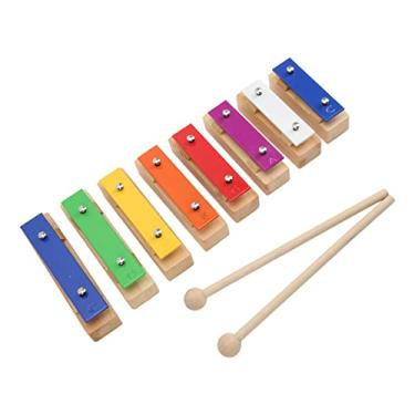Imagem de RiToEasysports Piano de Batida de Madeira, 8 Tons, Chave Multicolorida, Bloco de Xilofone, Brinquedo Musical para Crianças, Pinho Fino e Material de Alumínio