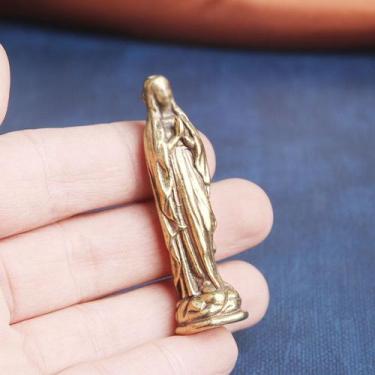 Imagem de Estátuas, estatuetas, escultura, ornamento, vintage, latão, Madonna - 