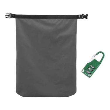 Imagem de Generic Bolsa para capacete com fivela e trava de combinação, bolsa para capacete multiuso à prova de poeira, 50x70 cm para motociclistas, Cinza