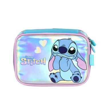 Imagem de Estojo Escolar Box 36 Elásticos Stitch Disney Infantil - Luxcel, Azul