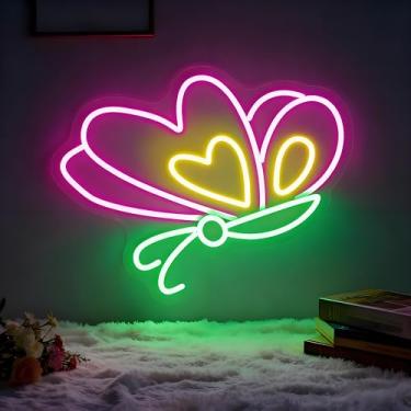 Imagem de Neonawall Neon Signs for Wall Decor Light Up Letters Led Sign Birthday Party Gifts Led Decorative Night Signs Room Decorations Supplies Neon Party Sign for Store Home Dorm Bedroom (Butterfly)