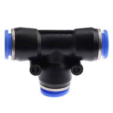 Imagem de 1 PC Plástico T- Junção Pneumática Air 3 Way Conector de encaixe de articulação rápida Peça pneumática PE4 / 6/8/10/12/ 14/ 16mm Mangueira de tubo YYDFPIIA (Color : PE12)