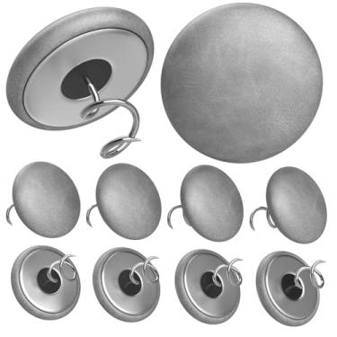 Imagem de AHAILUOO Alfinetes torcidos de couro para estofados, pacote com 12 – Suporte multiuso de forro e capa para sofá, saia de cama, móveis e estofados – Tecido moderno, macio e durável (12, cinza claro)