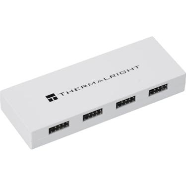 Imagem de Hub Interal USB 2.0 X5 com cabo de 50 cm, alimentado por SATA, suporte magnético, expansão USB de 9 pinos para placa-mãe de PC (branca)