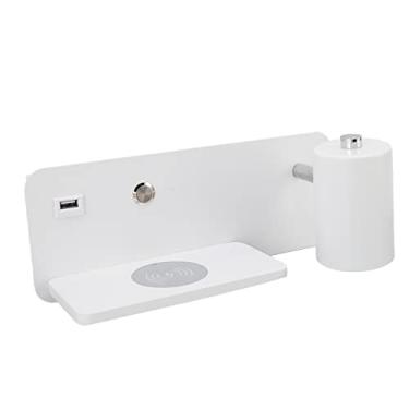 Imagem de Lâmpada de Parede de Cabeceira, Luz de Parede LED de Carregamento Sem Fio USB para Sala de Estar, Quarto, Suporte de Lâmpada Ajustável de 330 Graus + 150 Graus, Moderno e