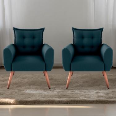 Imagem de Jogo De Poltronas Decorativas Park Suede Petróleo