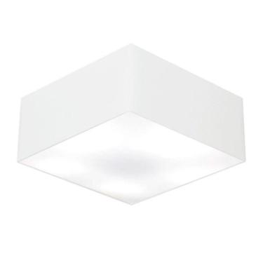 Imagem de Plafon Quadrado Md-3053 Cúpula Em Tecido 21/60x60cm Branco - Bivolt