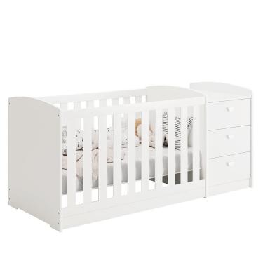 Imagem de Berço Americano Multifuncional Atlanta Branco Fosco - Reller Móveis Branco Fosco