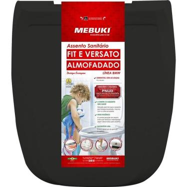 Imagem de Assento Sanitário Almofadado Linea Fit Preto Mebuki