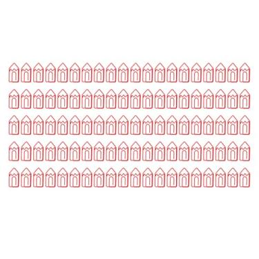 Imagem de Clipes de papel em forma de bonito, divertido, elegante, leve, portátil para escritório, casa, arquivo de documentos, classificação, material de metal, 100 peças