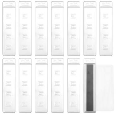 Imagem de AHANDMAKER Pacote com 20 porta-crachás de plástico fosco, protetor de cartão de identificação horizontal para negócios, escritório, estudantes, eventos, conferências, fácil acesso, transparente