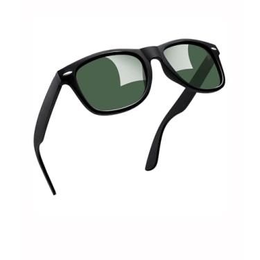 Imagem de Óculos de sol polarizados femininos masculinos quadrados óculos de sol modernos óculos de sol para dirigir férias SY6148, Armação preta | Lente matizada verde, Normal