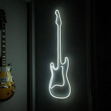 Imagem de Painel Luminoso Criativo Guitarra - Neon Led Branco Quente