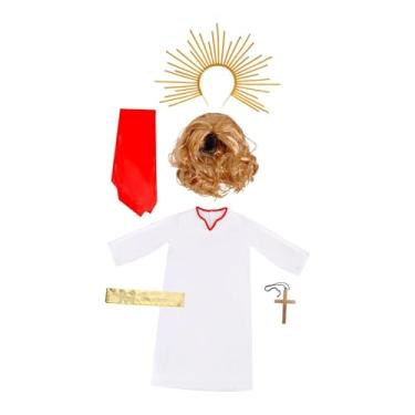 Imagem de Dynwave Fantasia Medieval Infantil de Jesus para o Natal, Decorações Fofas para Festas e Cosplay, M