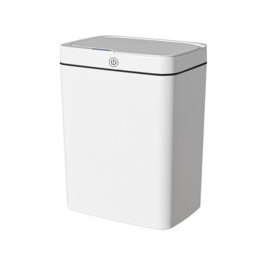 Imagem de Lixeira Automática Retangular 14 Lts Usb Com Sensor Branca