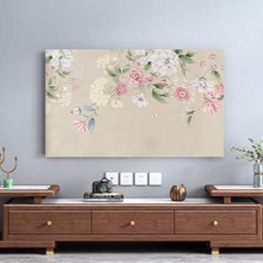 Imagem de Capa de TV para televisões/computador Capa contra poeira estampa floral interior quarto sala de estar 32 polegadas - 80 polegadas LCD/LED protetor de tela de TV universal multifunções capas-flor-2#||