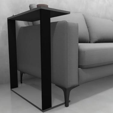 Imagem de KIT 2 Mesinhas, Lateral Para Sofá Estilo Industrial MDF, Mesa Auxiliar de sofá, Mesa de Canto(Cinza)