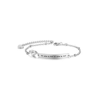 Imagem de Jovivi Pulseira Best Friends Sisters de aço inoxidável gravada Not Sister by Blood But Sister by Heart BBF para presente para melhor amiga amizade família joias, 9", Metal, Sem Pedra Preciosa