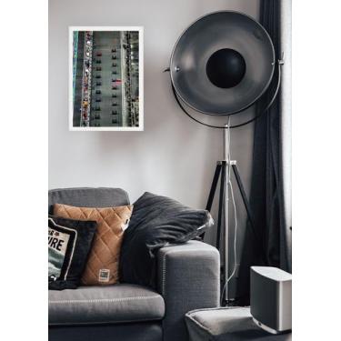 Imagem de Quadro Velocidade F1 One com Vidro e Moldura Branca Tam:A4 - Spark Loj