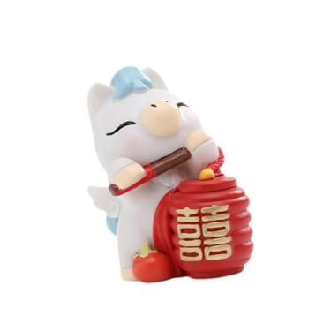 Imagem de Baoblaze Estátua de Cavalo para o Ano Lunar Chinês de 2026, Ornamento Artesanal Decorativo em Resina, Escultura de Pônei para Casa, Quarto, Mesa, 3.8 X 6 X 6.4 Cm